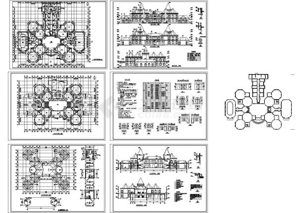 欧式幼儿圆建筑室内装修cad平面施工图-图一