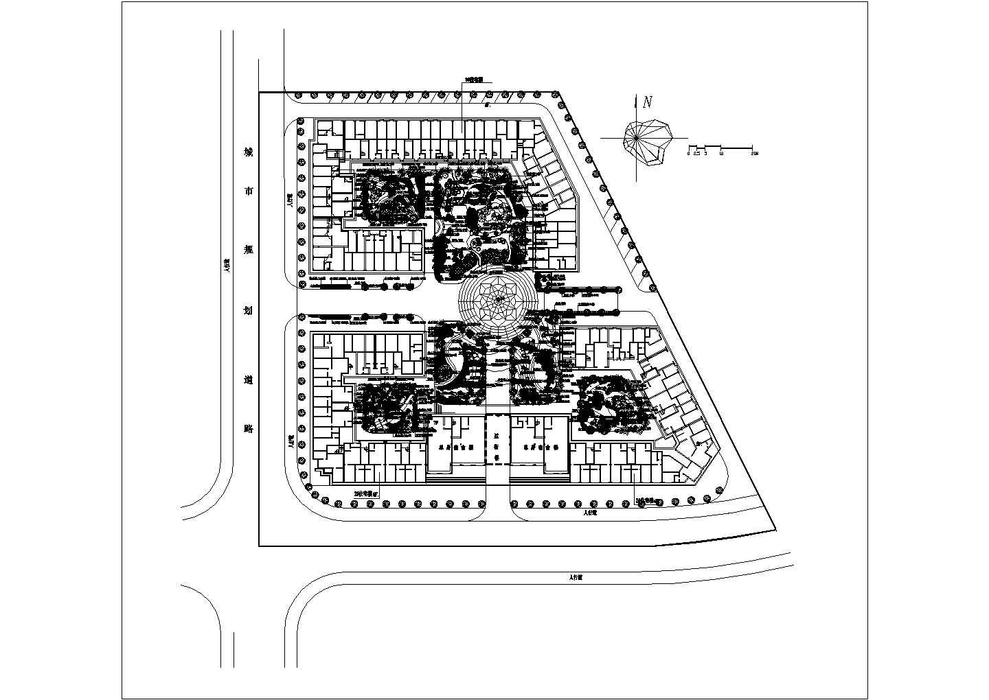 某庭香园环境CAD景观园林施工图