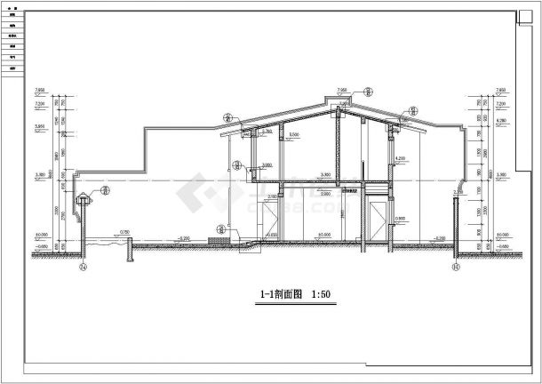 某长20.74米 宽10.74米 二层北方四合院CAD建筑设计图 带1张JPG外观效果（龙湖别院落2号院）-图一