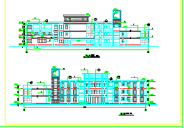 某三层幼儿园全套建筑设计CAD图-图二