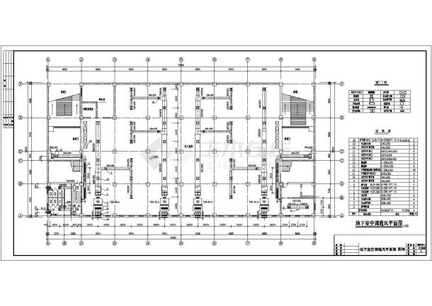 某中型商场中心建筑中央空调工程系统设计cad平面施工图-图一