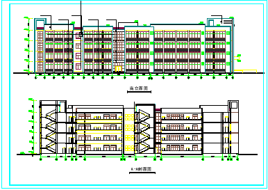 某四层中学教学楼建筑设计CAD方案图-图一