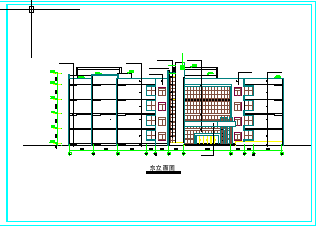 某四层中学教学楼建筑设计CAD方案图-图二