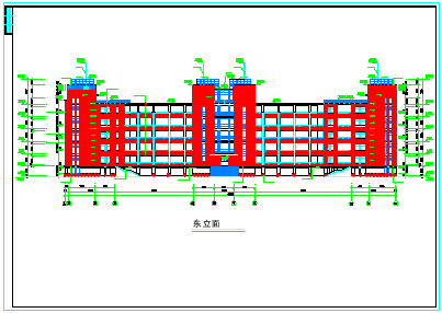 某六层中学教学楼综合楼建筑cad施工图-图一