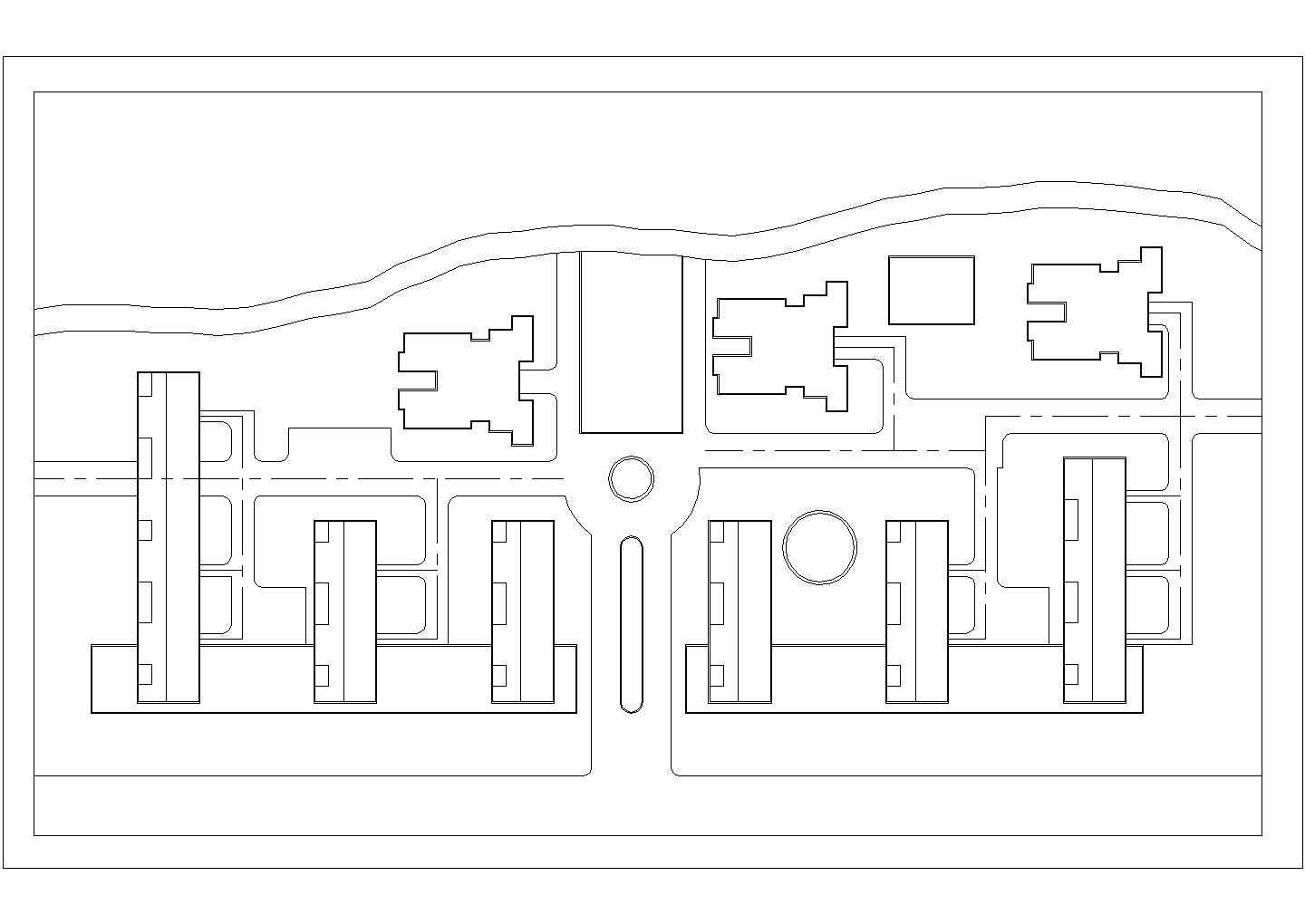 某建筑体环境CAD景观设计平面图带效果图