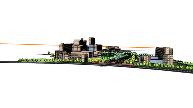 地中海风公办医院建筑SU模型-图二