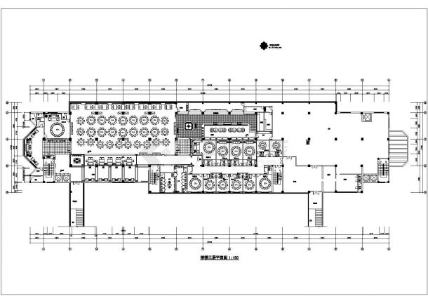某绍兴五星级大酒店三层餐厅CAD室内设计装修施工图-图一