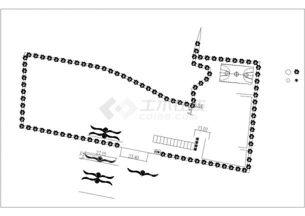 某学校绿化布置参考详图-图一