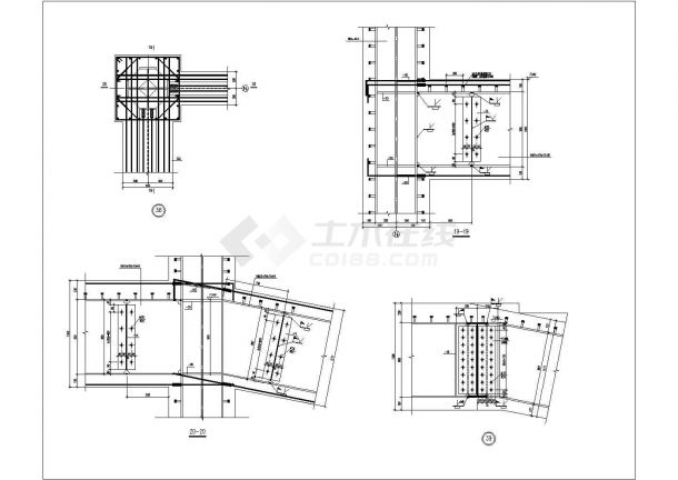 某常见型钢混凝土梁柱节点建筑布置参考图-图二