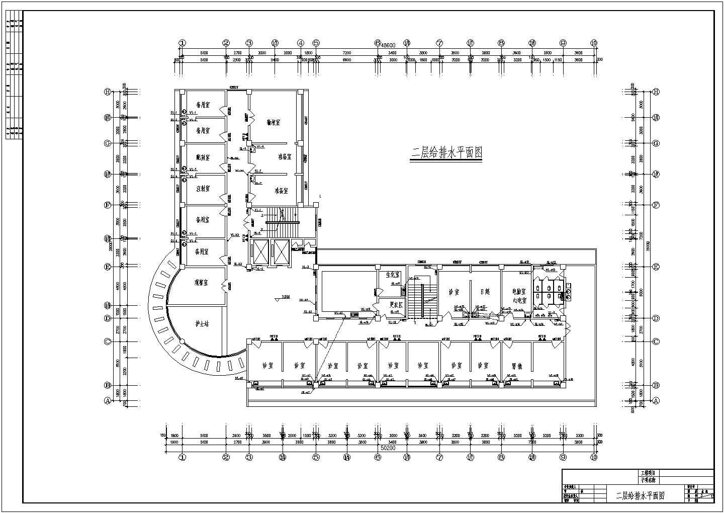 某地区6层L型民生建筑综合楼照明系统布线设计CAD资料