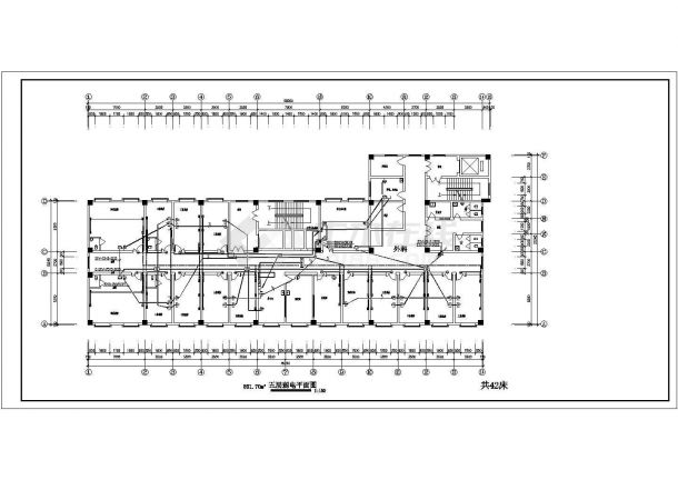 某地区市中心建筑有线电视楼层配电设计CAD资料-图一
