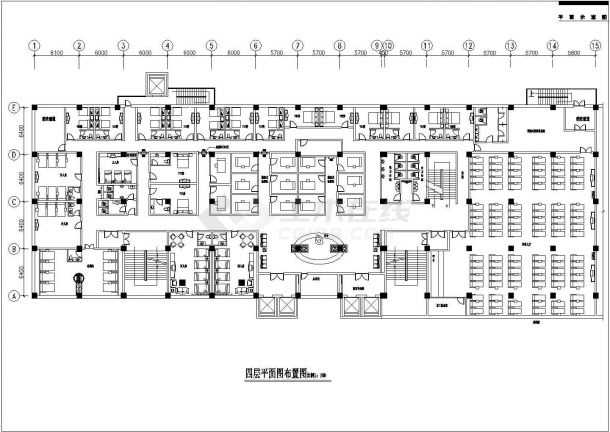 某休闲酒店四层桑拿中心CAD建筑设计施工图-图二