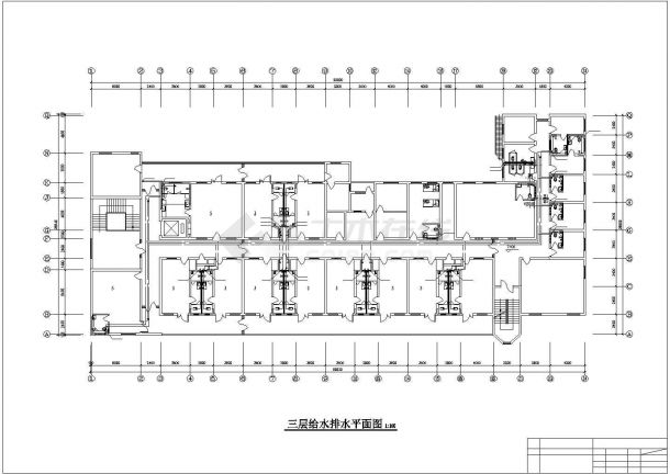 某地区市中心建筑各层热给排水系统设计CAD资料-图二