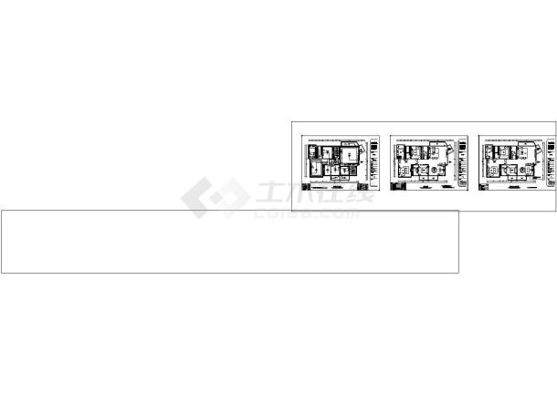 某简约风格3室2厅2卫CAD建筑设计图纸-图二