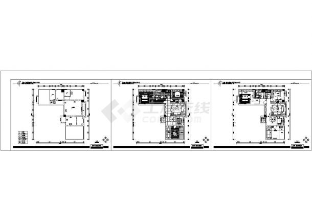 某住宅3室2厅2卫CAD建筑设计图-图二