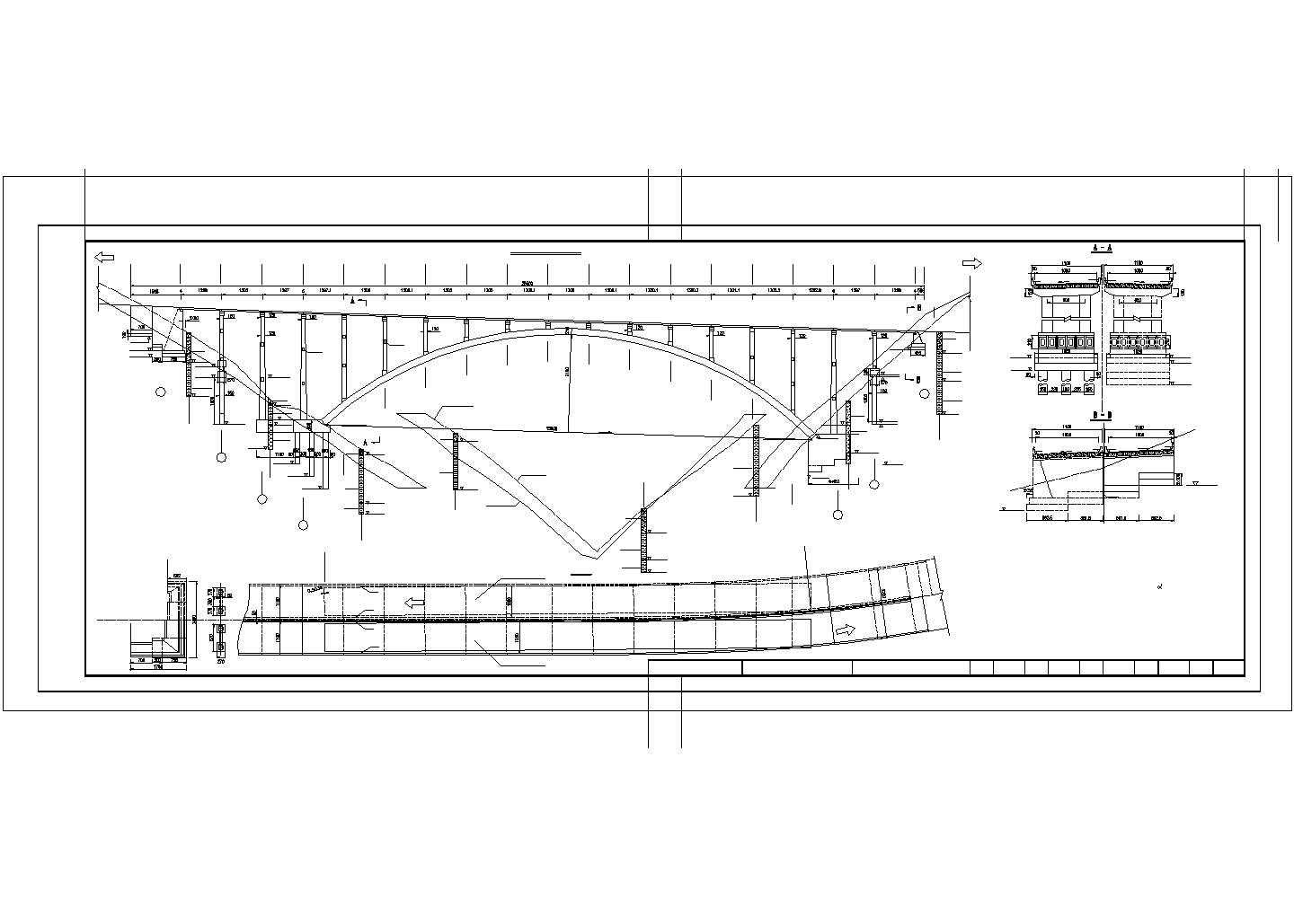 某150m主跨CAD钢结构设计施工图纸