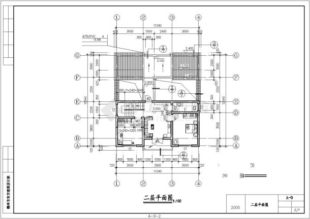 赣州市新农村建设农民住宅建筑设计CAD图-图二