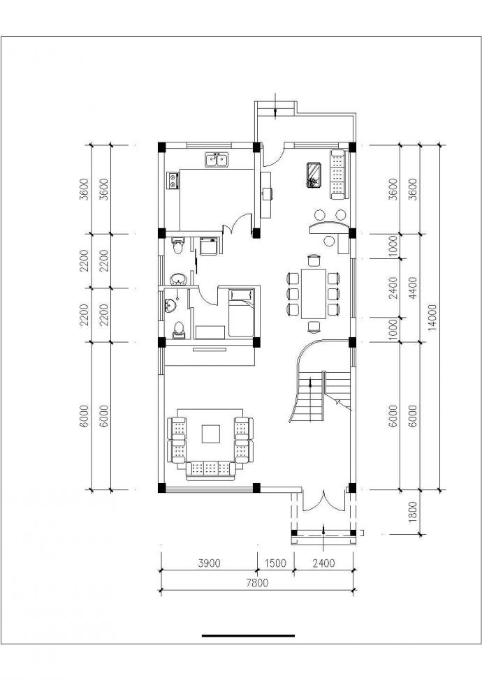 某地农村小别墅建筑设计方案CAD图纸_图1
