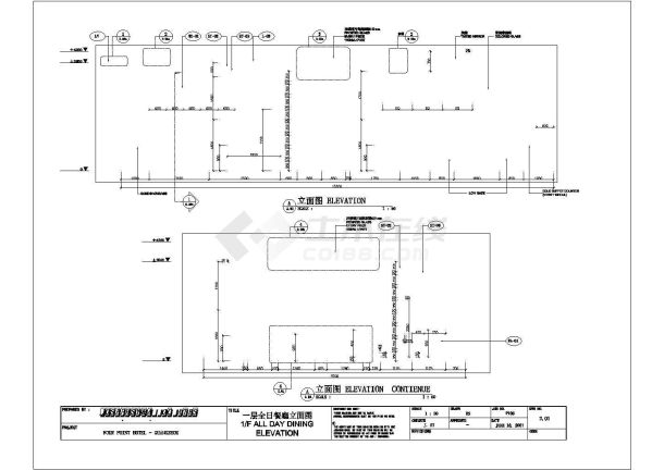 某酒店一层全日餐厅CAD建筑设计施工图-图二
