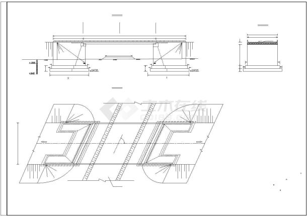 分离式交叉桥型施工CAD详图-图一