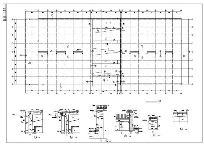 冷库建筑钢结构平面图_图1
