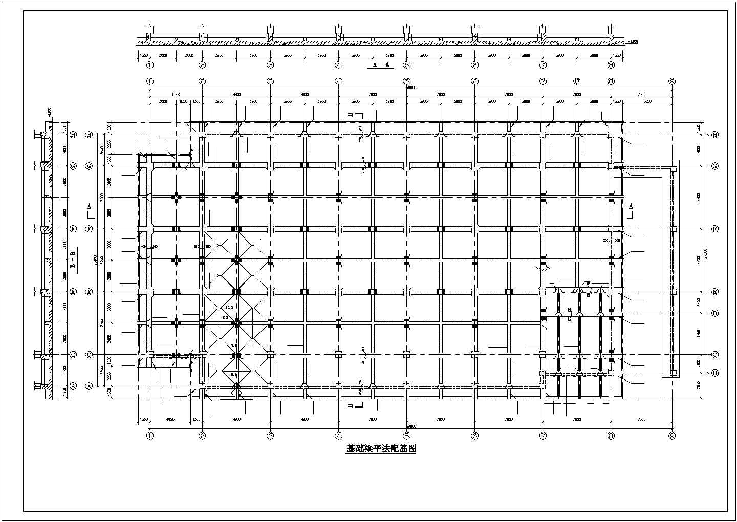 某地区市中心五层框架弧形住宅楼建筑结构设计CAD资料