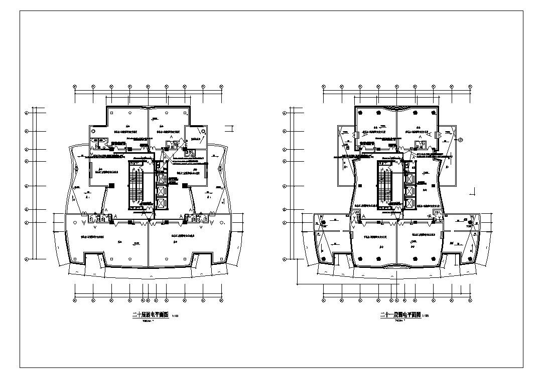 某地市大楼建筑CAD平面图
