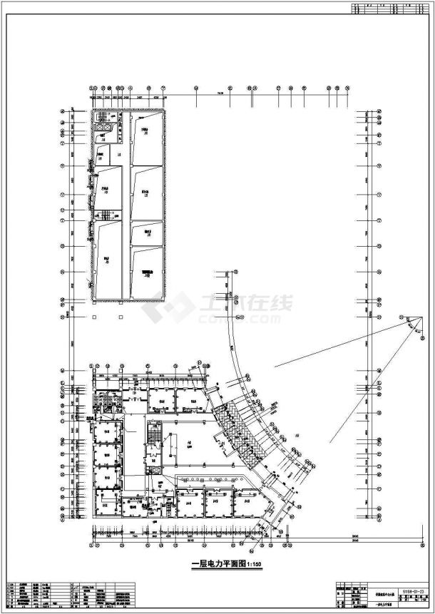[新疆]甲级设计院传媒信息大厦全套强电设计cad图纸-图二