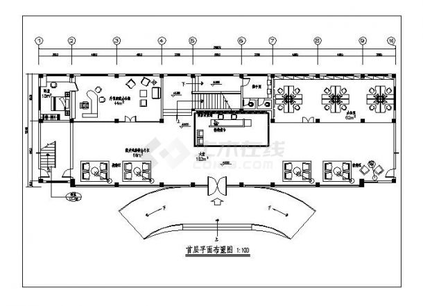 某办公楼CAD平面设计图-图二