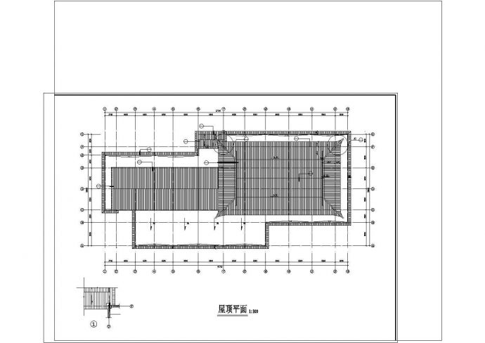 某中国仿古大屋顶礼堂建施古建设计参考布置图_图1
