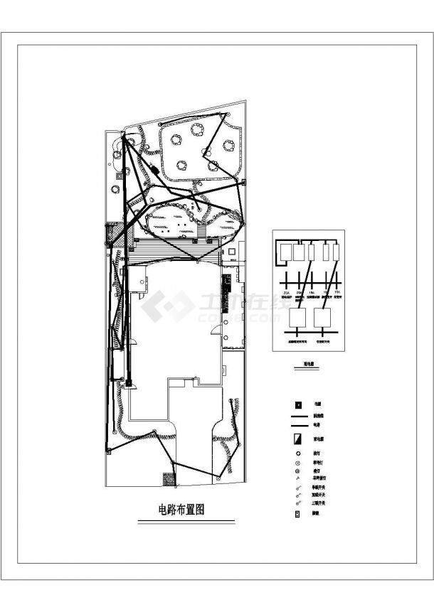 某现代豪华型私人别墅庭院景观规划设计cad全套施工图（甲级院设计）-图一