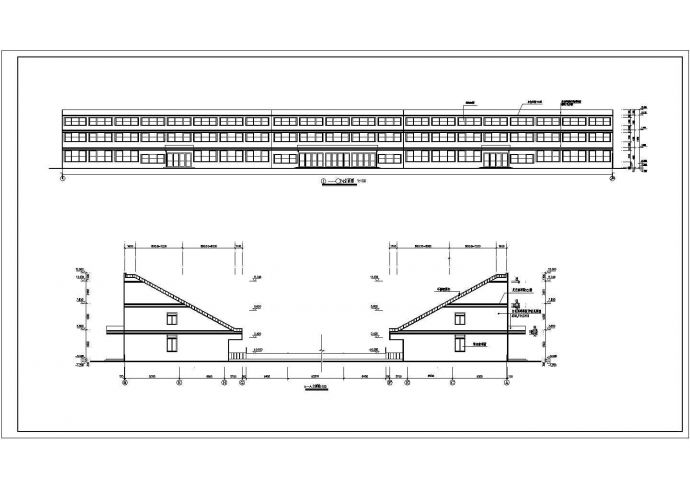 某地3层框架结构体育馆建筑设计cad施工图_图1