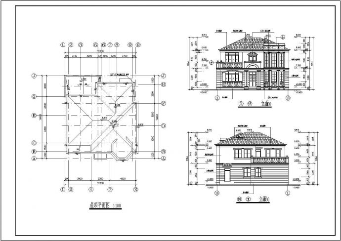 南方建筑别墅建筑方案设计cad施工图_图1