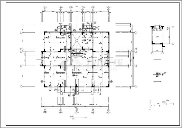 某地区市中心剪力墙框架精装商业住宅楼建筑设计CAD资料-图二