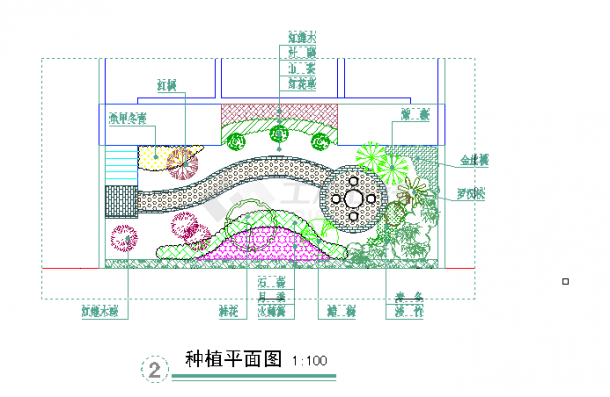 某现代风格私家别墅庭院景观规划设计cad平面施工图纸-图二