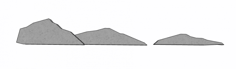灰色较矮的假山置石su模型-图一