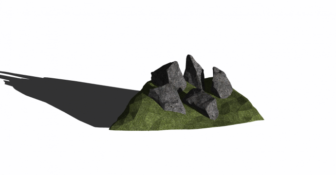 现代黑色多块不规则形假山置石su模型_图1