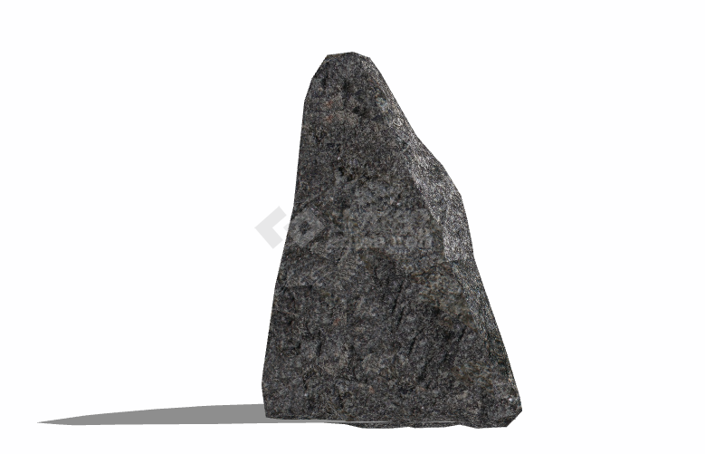 黑色尖角状假山置石su模型-图二