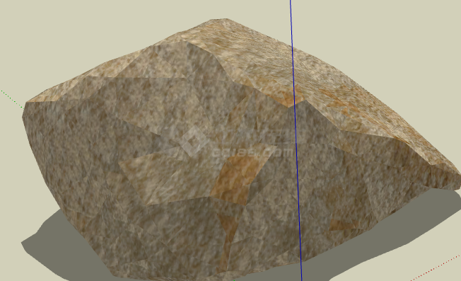 土黄色锈纹整块假山置石su模型-图二