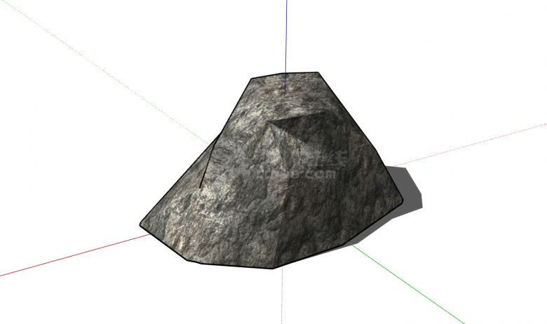 现代灰色花岗岩块状假山置石su模型-图二