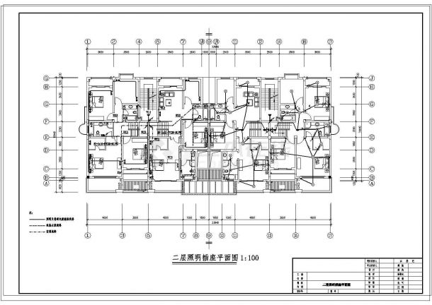 某4层联体别墅电气CAD布置图-图二