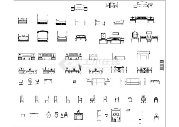 室内设计参考平面cad图-图二