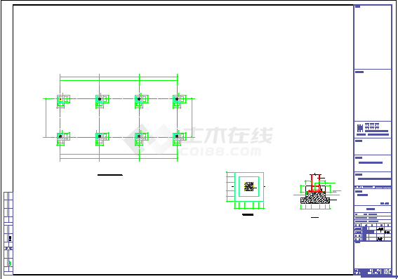 单层钢混框架结构高压配电室建筑结构cad图纸-图二