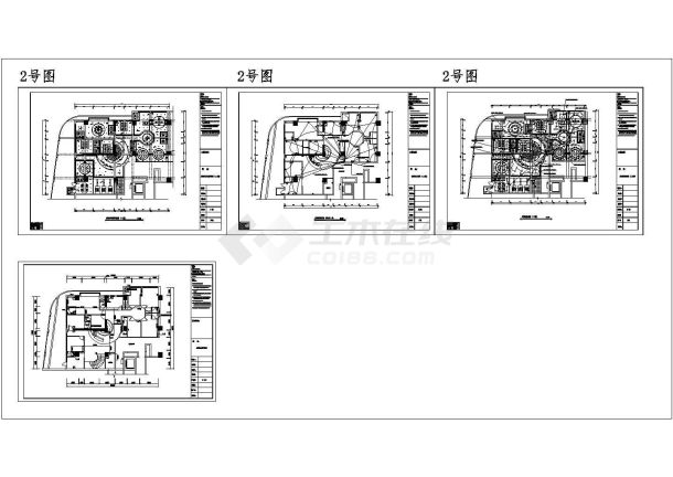 某特色餐馆全套CAD室内设计装饰施工图（含效果图）-图一