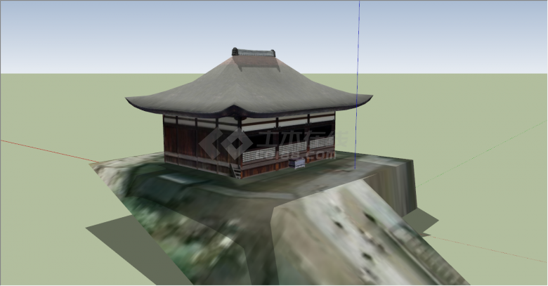 古典全木结构日本古建su模型-图一