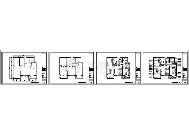 某样板房3室2厅2卫CAD室内设计装修图纸-图一