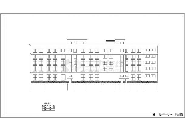 漳州市某市政单位6500平米5层框架结构办公楼建筑+结构设计CAD图纸-图二