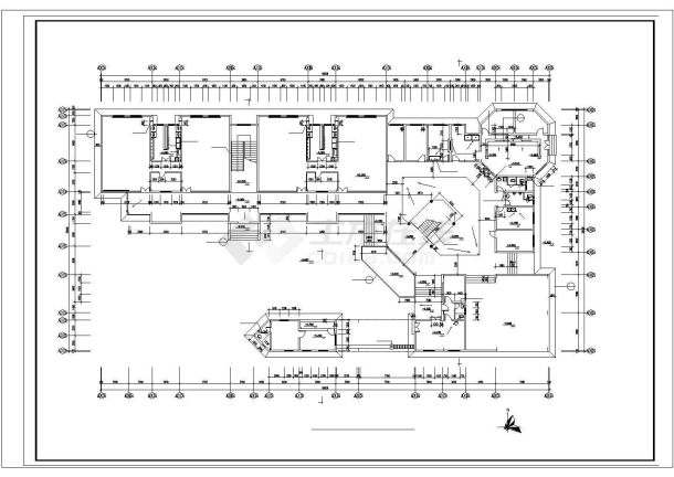 前海花园幼儿园教学楼规划设计建筑施工cad图，共八张-图二