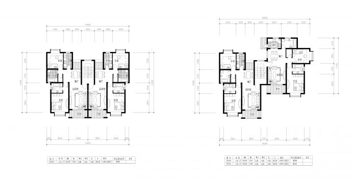 二室二厅别墅建筑平面图_图1