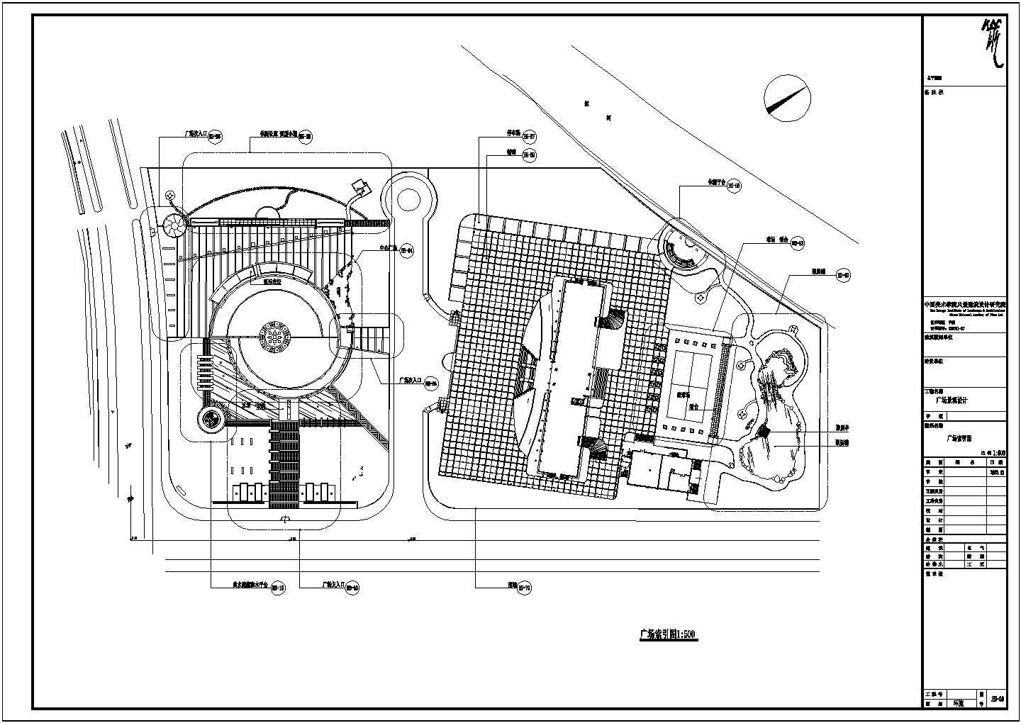 某浙江萧山城市广场全套CAD景观施工图